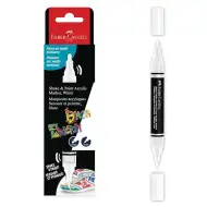 Faber-Castell: Black Edition Shake &amp; Paint dwustronny biały marker 3 mm i 1 mm
