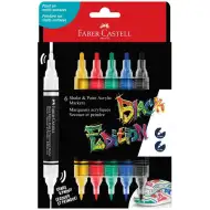Faber-Castell: Black Edition Shake &amp; Paint zestaw 6 kolorowych markerów dwustronnych o grubości 3 mm i 1 mm