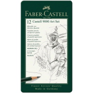 Faber-Castell: Castell 9000 ołówki grafitowe zestaw 12 sztuk w metalowym pudełku