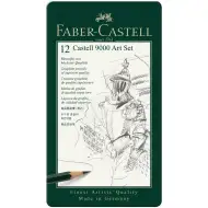 Faber-Castell: Castell 9000 ołówki grafitowe zestaw 12 sztuk w metalowym pudełku