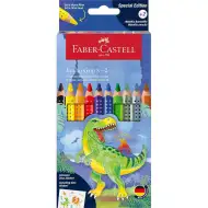 Faber-Castell: Jumbo GRIP zestaw kredek z dinozaurami 8+2 sztuki