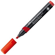 Faber-Castell: Permanentny marker czerwony na bazie alkoholu z ściętą końcówką