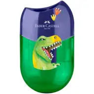 Faber-Castell: Temperówka z dinozaurem – 2-otworowa, z pojemnikiem