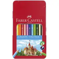 Faber-Castell: Zestaw 12 kolorowych kredek w metalowym pudełku