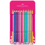 Faber-Castell: Zestaw 12 kredek Sparkle w metalowym pudełku prezentowym