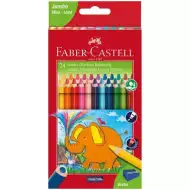 Faber-Castell: Zestaw 24 trójkątnych kredek Jumbo z temperówką