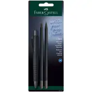Faber-Castell: Zestaw 3 czarnych długopisów Poly Ball z ołówkiem grafitowym.