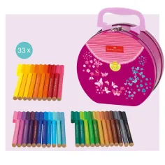 Faber Castell: Zestaw 33 flamastrów Connector w metalowej walizce z motylem zdjęcie 2