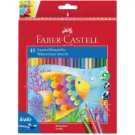 Faber-Castell: Zestaw 48 akwarelowych kredek ołówkowych z pędzelkiem