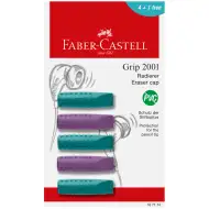 Faber-Castell: Zestaw 5 gumek zatyczek GRIP w kolorze fioletowym i niebieskim