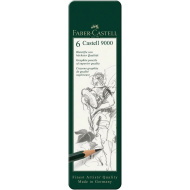 Faber-Castell: Zestaw 6 ołówków grafitowych Castell 9000 w metalowym pudełku