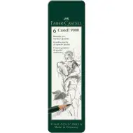 Faber-Castell: Zestaw 6 ołówków grafitowych Castell 9000 w metalowym pudełku