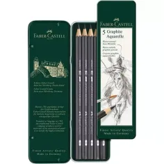 Faber-Castell: Zestaw akwarelowych ołówków grafitowych w metalowym pudełku, 5 sztuk zdjęcie 2