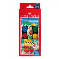 Faber-Castell: Zestaw farb akwarelowych 12 sztuk z krążkami o średnicy 24 mm