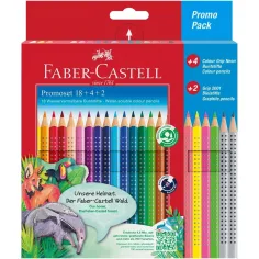 Faber-Castell: Zestaw kredek Grip 18+6 sztuk