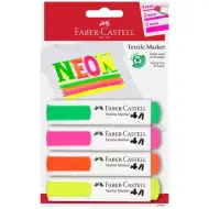 Faber-Castell: Zestaw neonowych markerów do tkanin, 4 sztuki