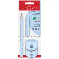 Faber-Castell: Zestaw ołówków grafitowych GRIP Jumbo z gumką i temperówką w kolorze niebieskim