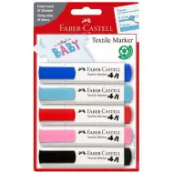 Faber-Castell: Zestaw pastelowych markerów do tkanin, 5 sztuk