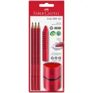 Faber-Castell: Zestaw piśmienniczy Grip czerwony z temperówką