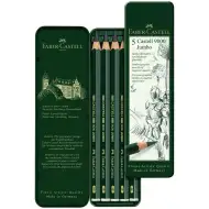 Faber-Castell: zestaw 5 ołówków grafitowych 9000 Jumbo w metalowym pudełku