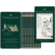 Faber-Castell: zestaw ołówków grafitowych 9000 Design w metalowym pudełku, 12 sztuk
