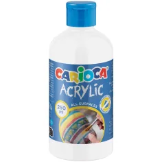 Farba akrylowa biała 250 ml - Carioca