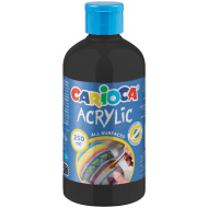 Farba akrylowa czarna 250 ml - Carioca