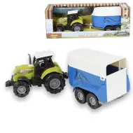 Farm Truck: Ciągnik do przewozu koni z przyczepą, z efektem świetlnym i dźwiękowym, 23 cm