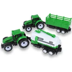 Farm Truck: Zielony, dwuczęściowy zestaw traktor z przyczepą zdjęcie 4