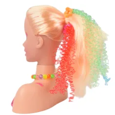 Fashion Girl: Głowa lalki do czesania i stylizacji z blond włosami, paletą do makijażu i akcesoriami, 21 cm zdjęcie 7