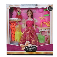 Fashion Girl: Zestaw lalki i lalki-dziecka z rowerem i akcesoriami, 28 cm zdjęcie 4