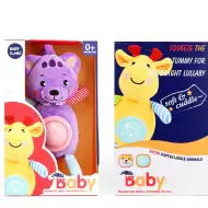 Fioletowy pluszowy miś z efektami świetlnymi i dźwiękowymi, 30 cm.