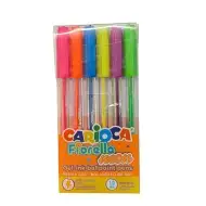 Fiorella neonowy zestaw długopisów żelowych 6 sztuk – Carioca
