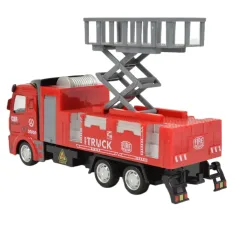 Fire Rescue: Strażacki wóz z koszem podnośnikowym napędzany kołem zamachowym 19 cm zdjęcie 3