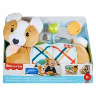 Fisher-Price: Corgie Puppy Rośnij ze mną poduszka z grzechotką, gryzakiem i lusterkiem - Mattel
