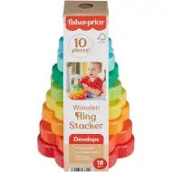 Fisher-Price: Drewniana Piramida Zabawka Edukacyjna - Mattel