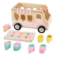 Fisher-Price: Drewniany wózek z lodami sorter kształtów - Mattel zdjęcie 2