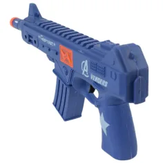 Flint Gun: Niebieski wojskowy karabin maszynowy z funkcją imitującą strzał, 30 cm zdjęcie 4