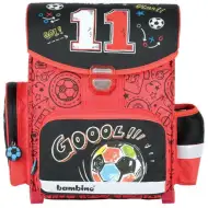 Football czarno-czerwony ergonomiczny plecak szkolny, 36x27x14cm - Bambino