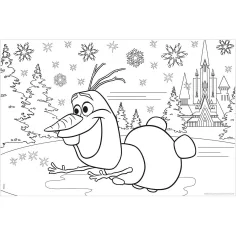 Kraina Lodu 2 w 1 maxi puzzle 35 elementów i kolorowanka 70x50 cm - Lisciani zdjęcie 2