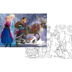 Frozen drużyna 2 w 1 puzzle 108 elementów i kolorowanka 70x50 cm - Lisciani zdjęcie 2
