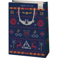 Green Grass Harry Potter wzory świąteczne duża premium torba na prezenty 26x14x33 cm