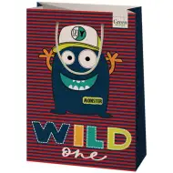 Green Grass Wild One duża torba prezentowa z potworkiem 24x9x34 cm