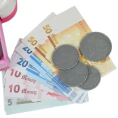 Happy Shopping: Elektroniczna biało-różowa kasa sklepowa z dźwiękiem i akcesoriami 22,5x17 cm zdjęcie 10