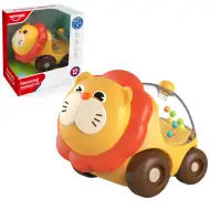 Happy World: Grzechotka lew na kółkach 11 cm