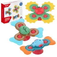 Happy World: Zestaw edukacyjny dla niemowląt 3 szt. zwierzęta spinner