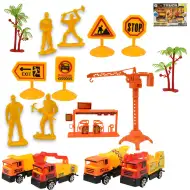 Heavy Duty: Zestaw do zabawy w budownictwo z samochodami na napęd frykcyjny i akcesoriami