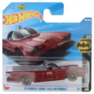 Hot Wheels: Batmobil z serialu TV, bordowy samochodzik 1/64 - Mattel