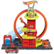 Hot Wheels City: Zestaw zabawkowy remiza strażacka - Mattel