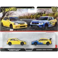 Hot Wheels Deluxe samochodziki w zestawie 2 sztuki: 99 Honda Civic Type R (EK9) oraz Honda Civic Type R - Mattel